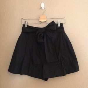 J. Crew black high waisted shorts w/ bow tie front